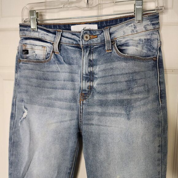 Kancan Mid Rise Tapered Leg Distressed Jeans 5/26 - Picture 2 of 6